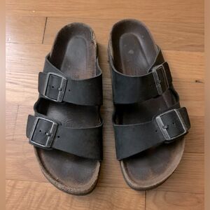 Black Leather Birkenstocks Arizona